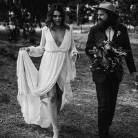 Sexy A-line Wedding Dress, Sparkle Bling Bling Bridal Dress Wedding Gown - Thumbnail 2