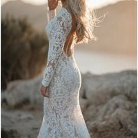 Sexy Mermaid Wedding Dress, Lace Bridal Dress Wedding Gown - Thumbnail 2