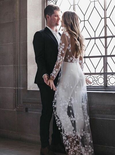Elegant Wedding Jumpsuit, Lace Jumpsuit Pants