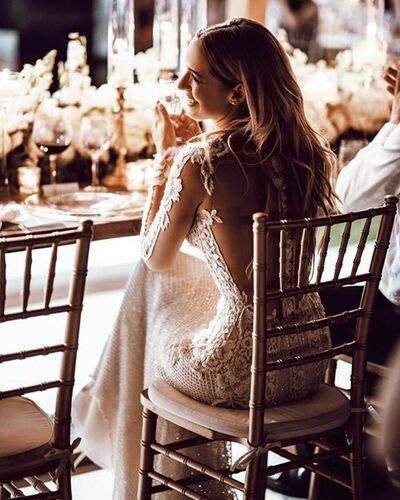 Sexy Mermaid V-neck Wedding Dress, Appliques Tulle Bridal Dress Wedding Gown