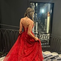 Cute Sweetheart Sparkly Satin A Line Long Prom Dresses with Slit  ,PD231176 - Thumbnail 1