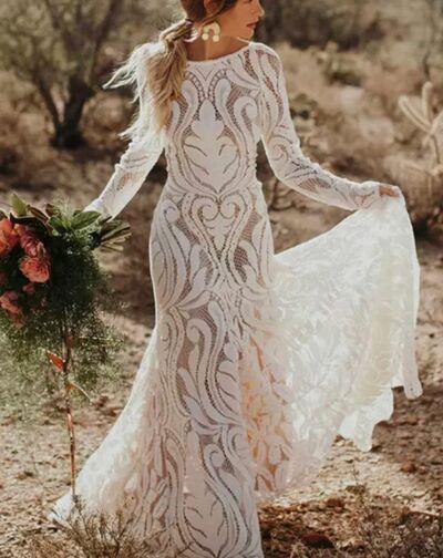 Mermaid Wedding Dress, Lace Bridal Dress Wedding Gown