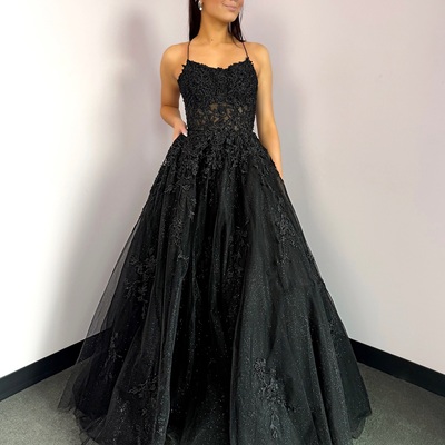 Black formal dress, evening dress,prom gowns,prom dresses z95