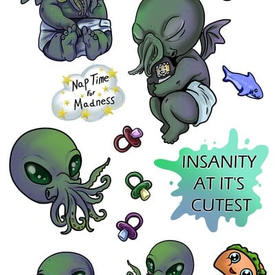 Cute-thuhlu sticker sheet