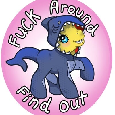 Fafo pink poney sharkie sticker