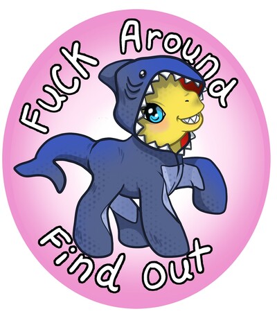 FAFO Pink Poney Sharkie sticker