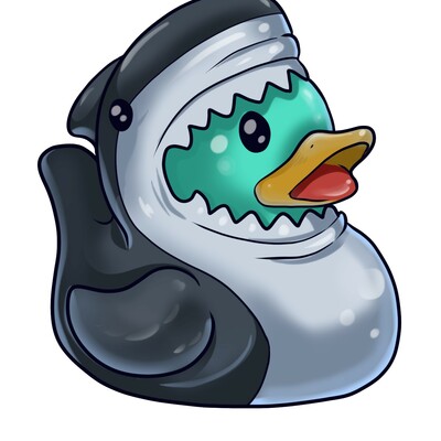 Shark duck earrings ( key-chain or sticker) (sold separately) 