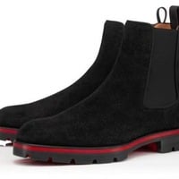 Chelsea boots men's boots high-top rivet decoration - Thumbnail 1