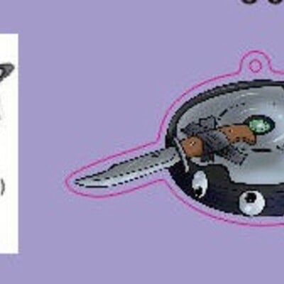 Battle roomba keychain