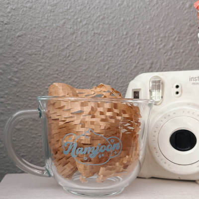 Bt21 namjoon koya light blue clear glass mug