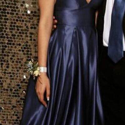 Elegant navy blue ball gown prom dress formal evening dresses
