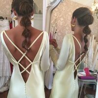 Simple Simple Wedding Dress, Crisscross Back Satin Bridal Dress - Thumbnail 1