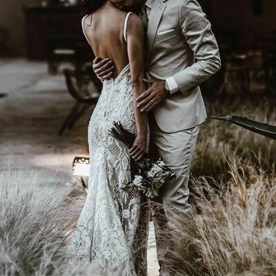 Mermaid off the shoulder wedding dress, appliques tulle long bridal dress