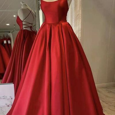 Elegant red ball gown prom dress formal evening dresses