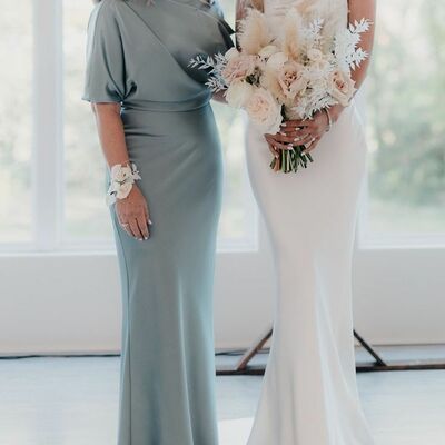 Elegant sheath mother of bride groom dress