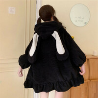  Cute Bunny Ear Hooded Fleece Jacket - Thumbnail 3