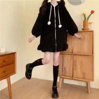  Cute Bunny Ear Hooded Fleece Jacket - Thumbnail 6
