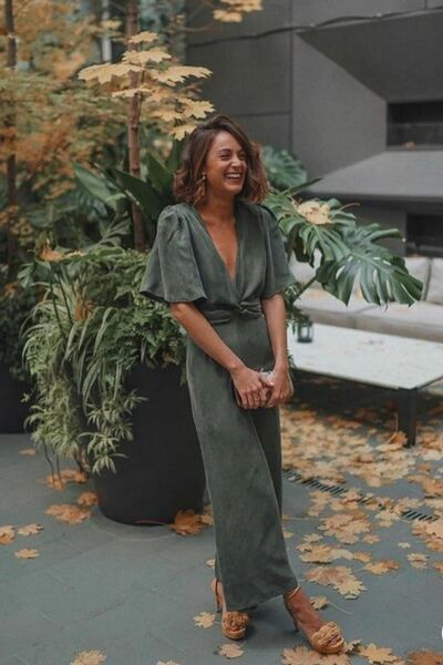 Elegant V-neck Satin Mother of Bride Groom Dress