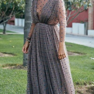  elegant gray tulle mother of bride groom dress