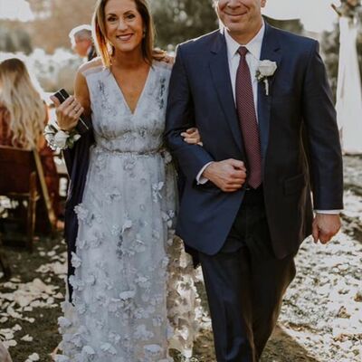 Elegant handmade flowers tulle mother of bride groom dress