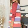 Striped Raglan Long Sleeve Casual Top-1