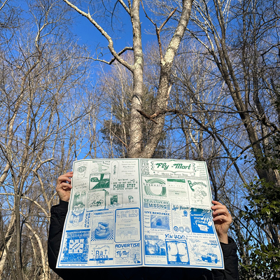 Flymart (screen-printed newspaper print w/ stickers) - by jeremy kennedy + mark rice