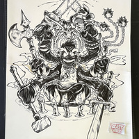 ANGRY PENGUIN ink artwork - Thumbnail 1