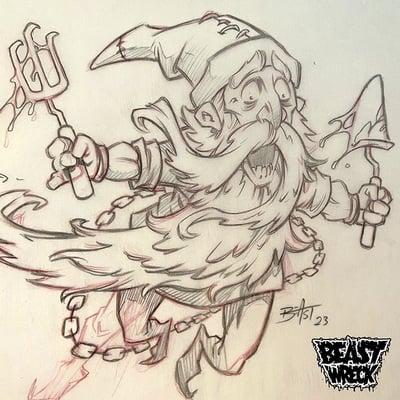 Attack gnome pencil artwork - Thumbnail 5