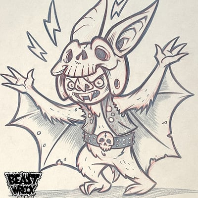 Bat mechanic pencil artwork - Thumbnail 4