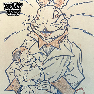 BEASTER BUNNY #1 pencil art
