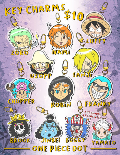 One Piece Dot Key Charm Set