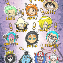 One Piece Dot Key Charm Set