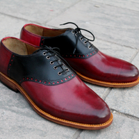 Crafted Leather Classic Dress Men Saddle Designer Golf Shoes New Style  - Thumbnail 1