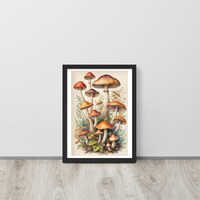 Vintage Botanical Mushroom Illustration Framed poster - Thumbnail 2