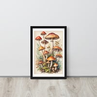 Vintage Botanical Mushroom Illustration Framed poster - Thumbnail 3