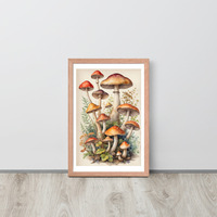Vintage Botanical Mushroom Illustration Framed poster - Thumbnail 8