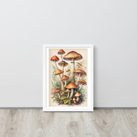Vintage Botanical Mushroom Illustration Framed poster - Thumbnail 13