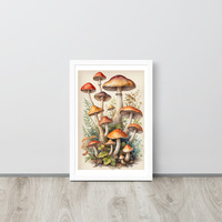 Vintage Botanical Mushroom Illustration Framed poster - Thumbnail 14