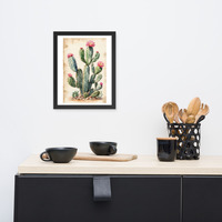 Vintage Botanical Cactus Illustration Framed poster - Thumbnail 2