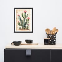 Vintage Botanical Cactus Illustration Framed poster - Thumbnail 3