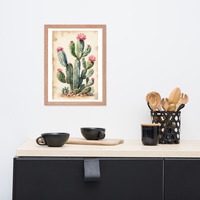 Vintage Botanical Cactus Illustration Framed poster - Thumbnail 9