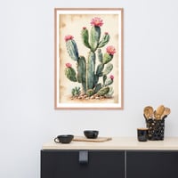 Vintage Botanical Cactus Illustration Framed poster - Thumbnail 13