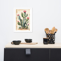 Vintage Botanical Cactus Illustration Framed poster - Thumbnail 16