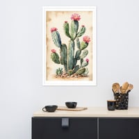Vintage Botanical Cactus Illustration Framed poster - Thumbnail 20