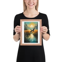 Vintage Flying Duck Illustration Framed poster - Thumbnail 7