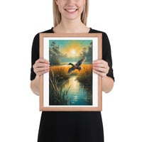 Vintage Flying Duck Illustration Framed poster - Thumbnail 8