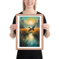 Vintage Flying Duck Illustration Framed poster - Thumbnail 9