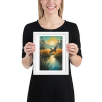 Vintage Flying Duck Illustration Framed poster - Thumbnail 14