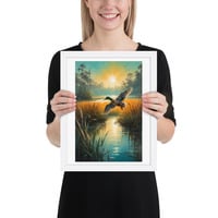 Vintage Flying Duck Illustration Framed poster - Thumbnail 15