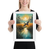 Vintage Flying Duck Illustration Framed poster - Thumbnail 16